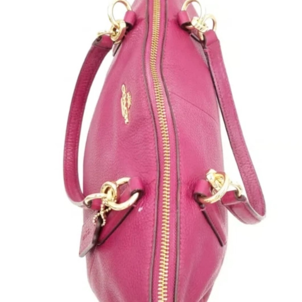 NEW COACH Authentic Kelsey Ruby Pink Pebbled Leather Bag - Picture 3 of 5